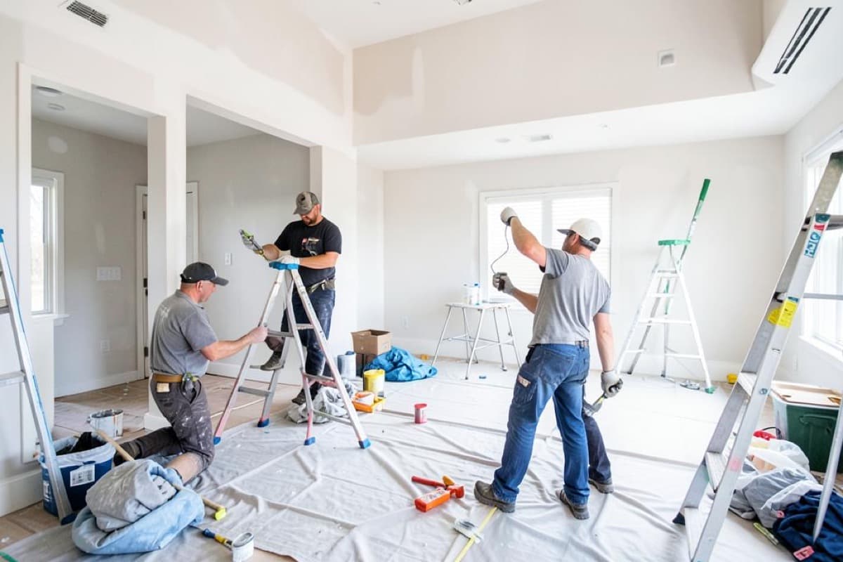 Dunwoody Painters crew painting several rooms of a home at once