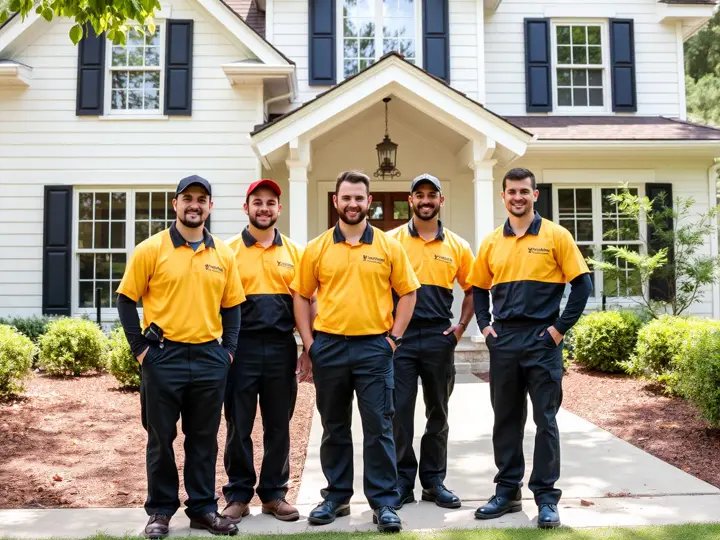 The Dunwoody Painters crew in front of a finished home